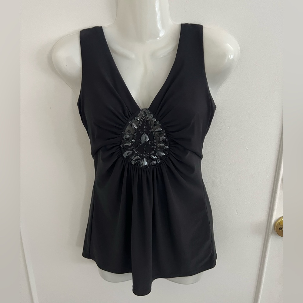 White House Black Market Bejeweled Tank Top Blouse